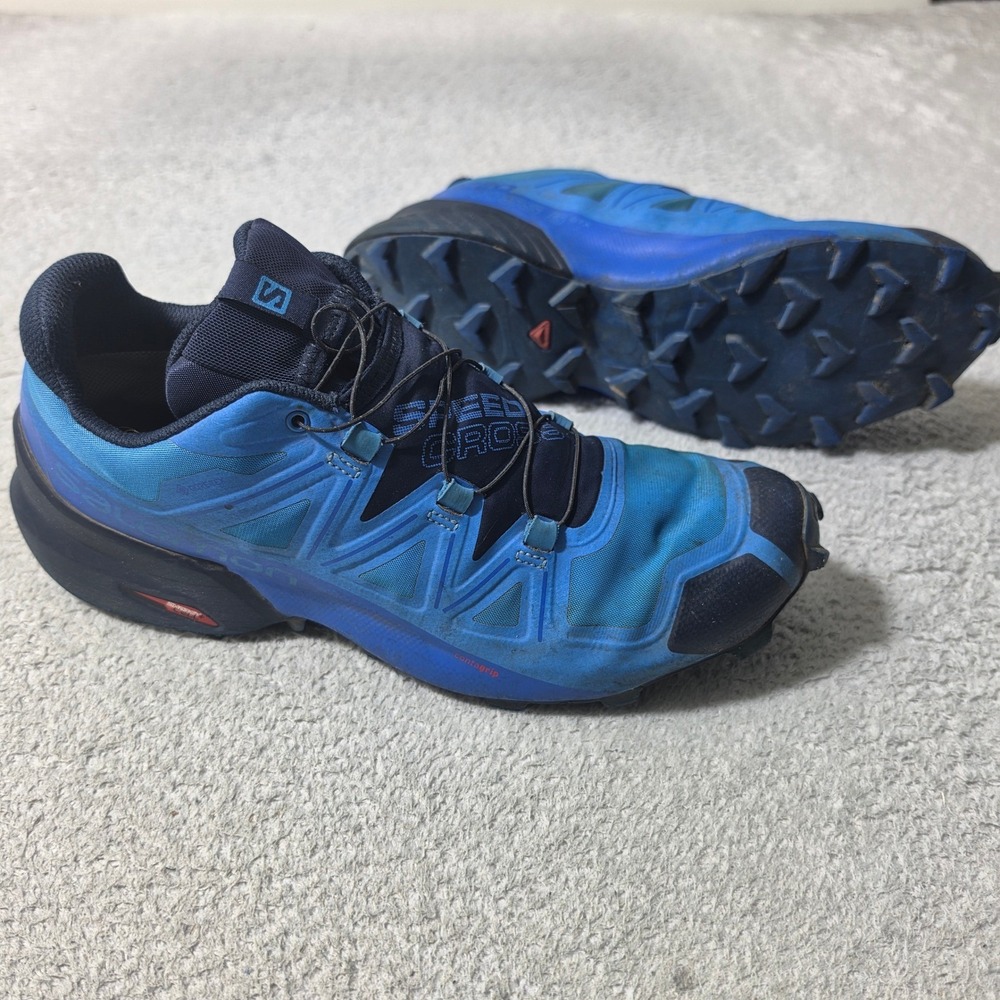 Salomon Speedcross 5 GTX Trail Running Shoes Mens 10.5 Blue Gore-Tex 409571
